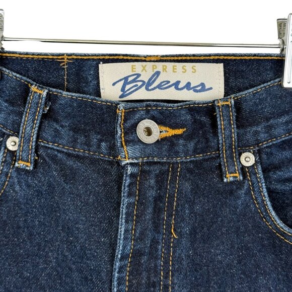 EXPRESS Bleus 100% Cotton High Waisted Dark Wash Mini Bootcut Denim Jeans - 5/6R - Picture 2 of 5